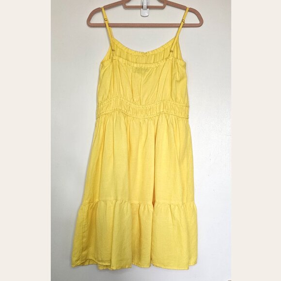 Loft Linen Viscose Blend Smocked Waist Tiered Cami Tank Mini Sun Dress, S - Picture 2 of 8